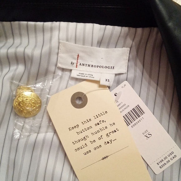 NEW! Anthropologie Nico Faux Leather Blazer XS - Picture 9 of 14